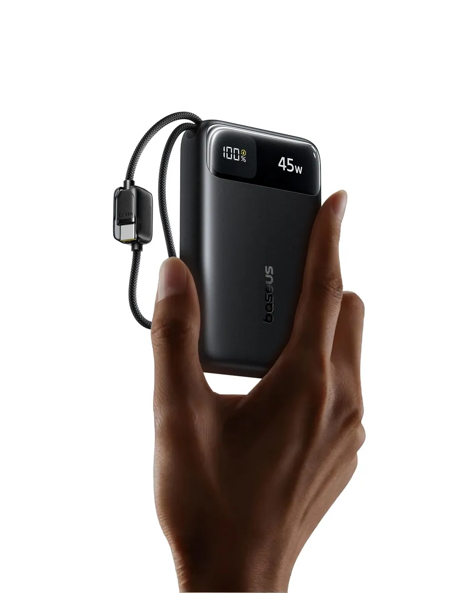 baseus-20000mah-compact-portable-charger-45w-with-dual-built-in-usb-c-cables-ccc image 1