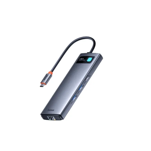 baseus-metal-gleam-series-9-in-1-usb-c-hub-4k-120hz-85w-pd-5gbps-compact image 1