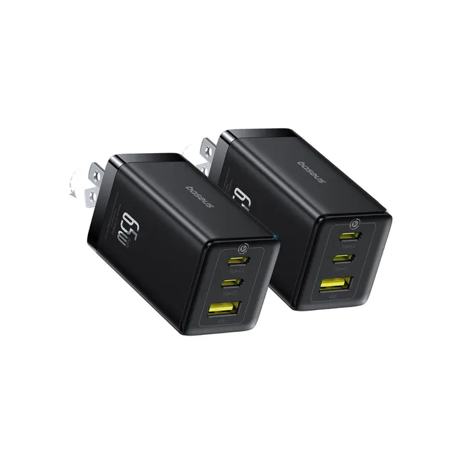 baseus-gan5-pro-65w-fast-charger-2c-u-3-port-gan-usb-c-charger-2-pack image 1