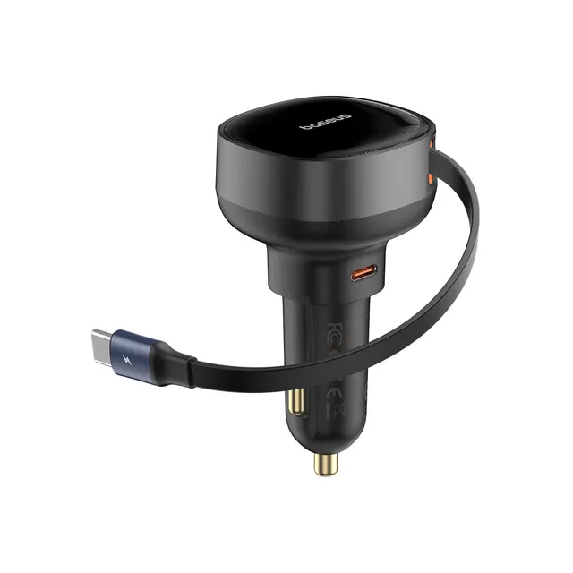 baseus-enjoyment-pro-retractable-usb-c-car-charger-60w-fast-charging-with-retrac image 1
