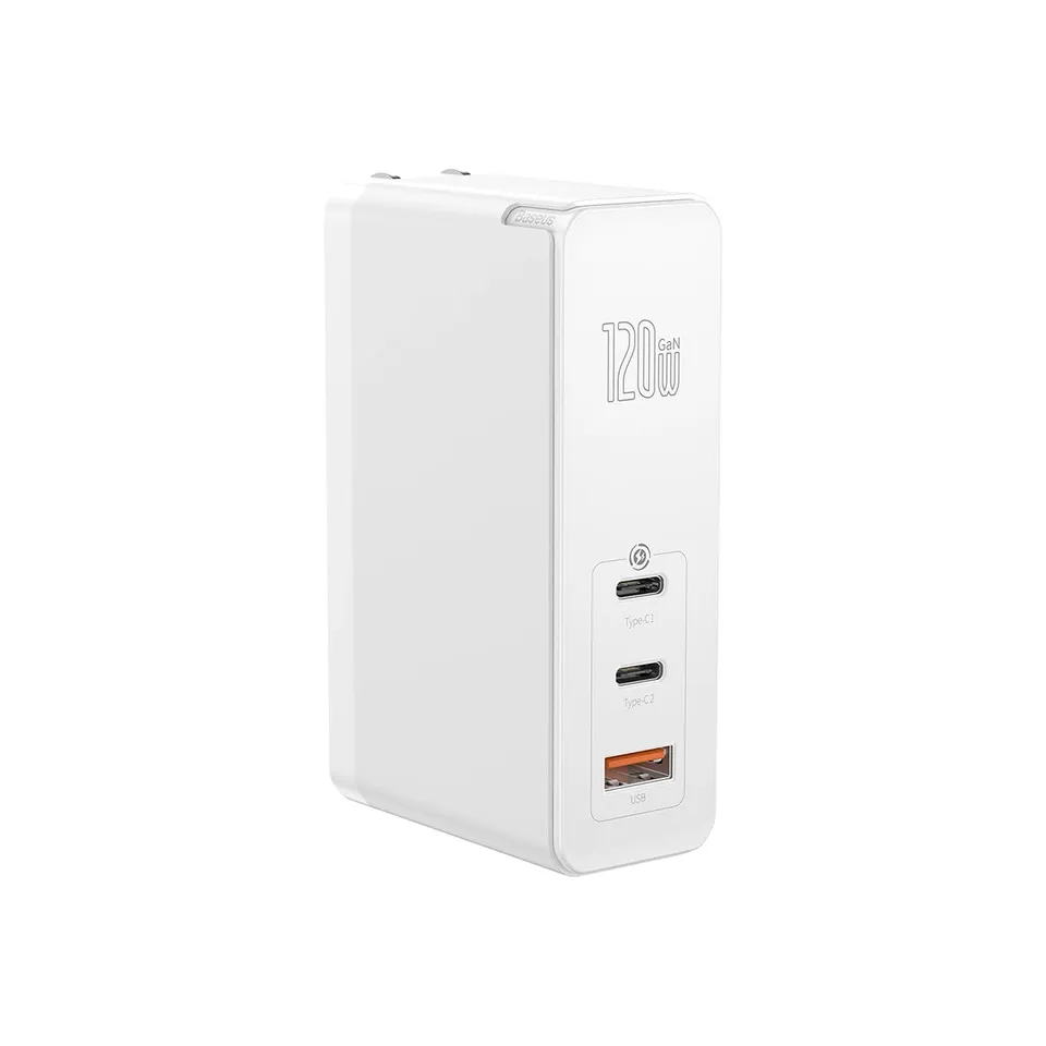 baseus-gan2-pro-120w-3-port-usb-c-fast-wall-charger image 1