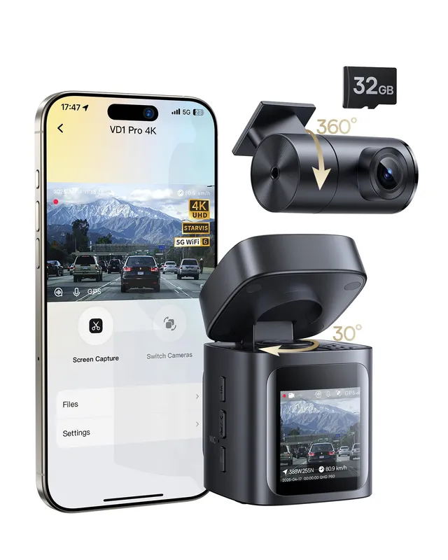 baseus-vd1-pro-solar-dash-cam-front-and-rear-4k-1080p-with-parking-mode image 1