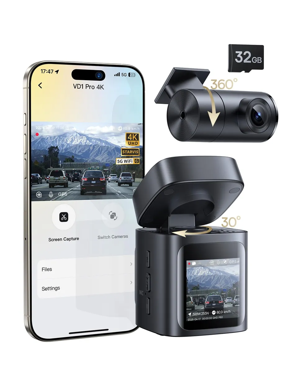baseus-vd1-pro-solar-dash-cam-front-and-rear-4k-1080p-with-parking-mode image 1