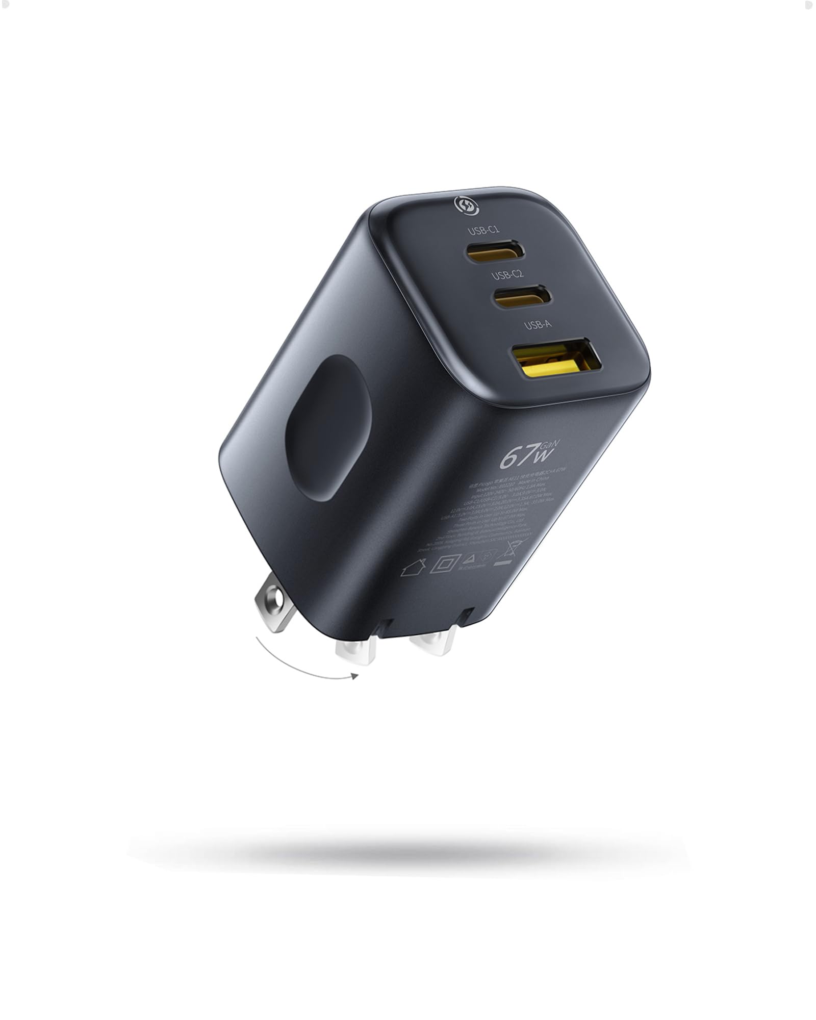 baseus-picogo-67w-usb-c-charger-smallest-3-port-fast-charging-wall-block-with-fo image 1