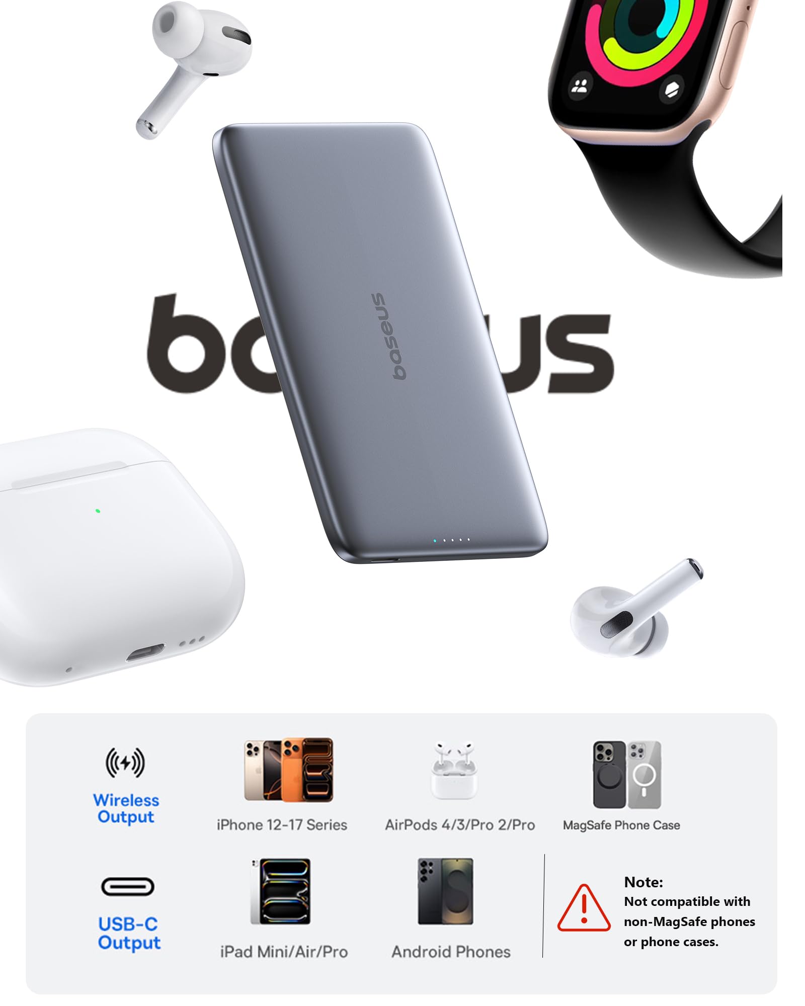 baseus-picogo-5000mah-magsafe-power-bank-0-3-ultra-slim-card-size-magnetic-wirel image 7