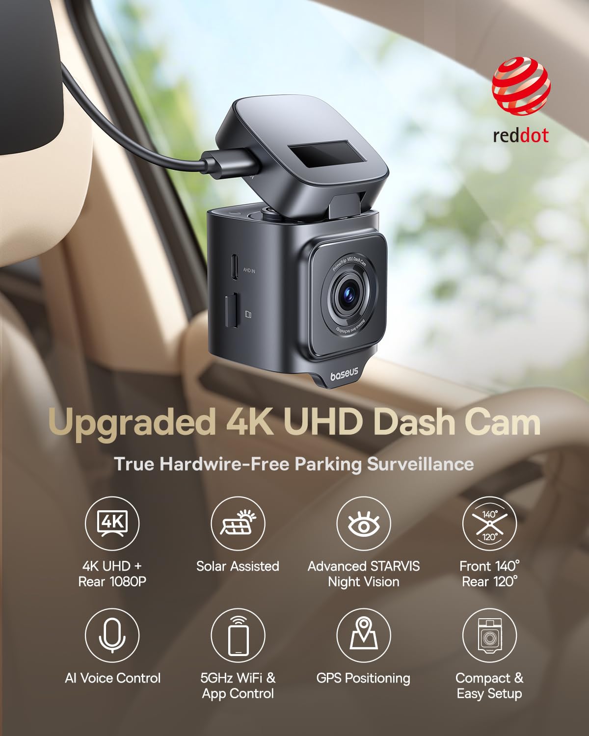baseus-vd1-pro-solar-dash-cam-front-and-rear-4k-1080p-with-parking-mode image 2