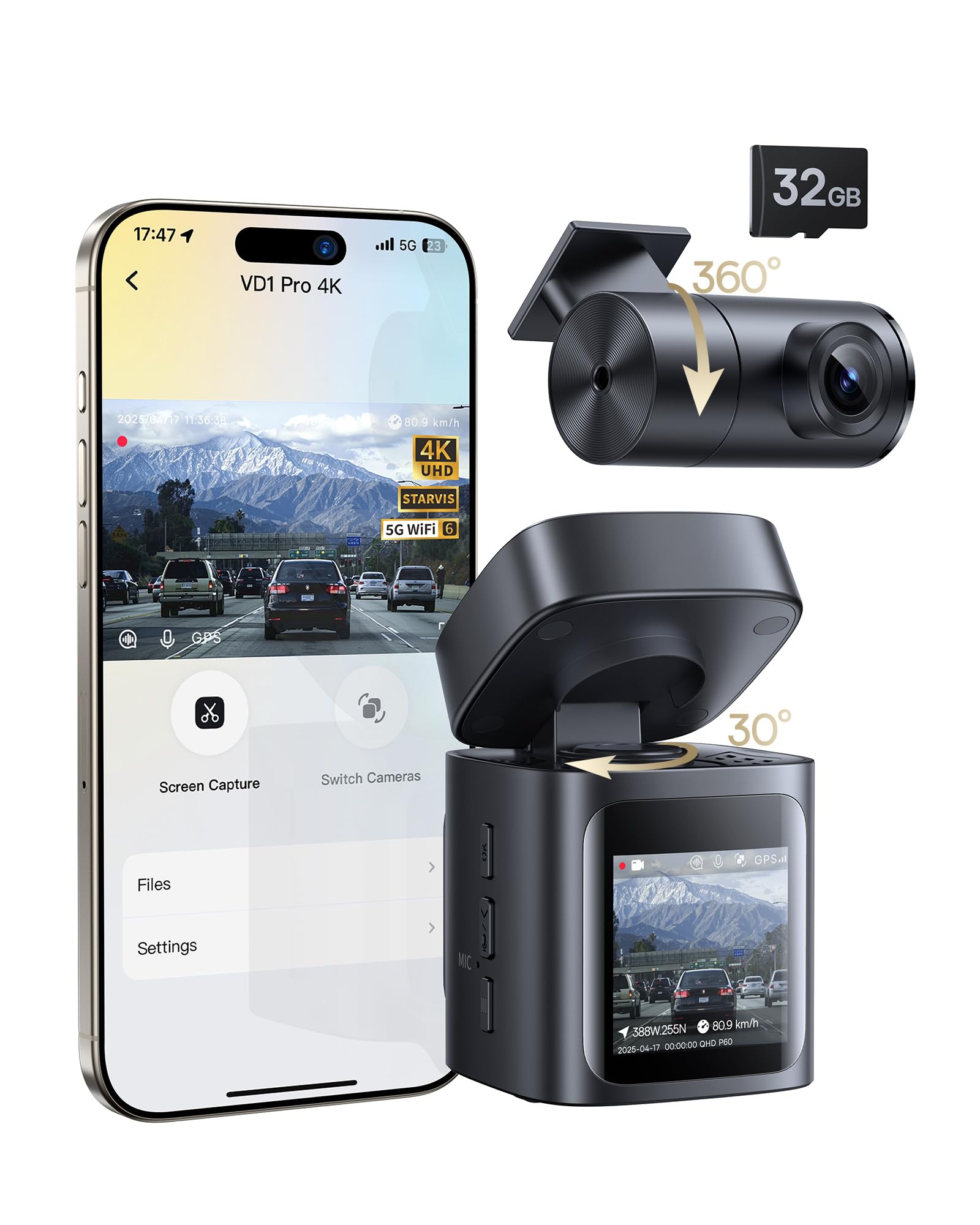 baseus-vd1-pro-solar-dash-cam-front-and-rear-4k-1080p-with-parking-mode image 1