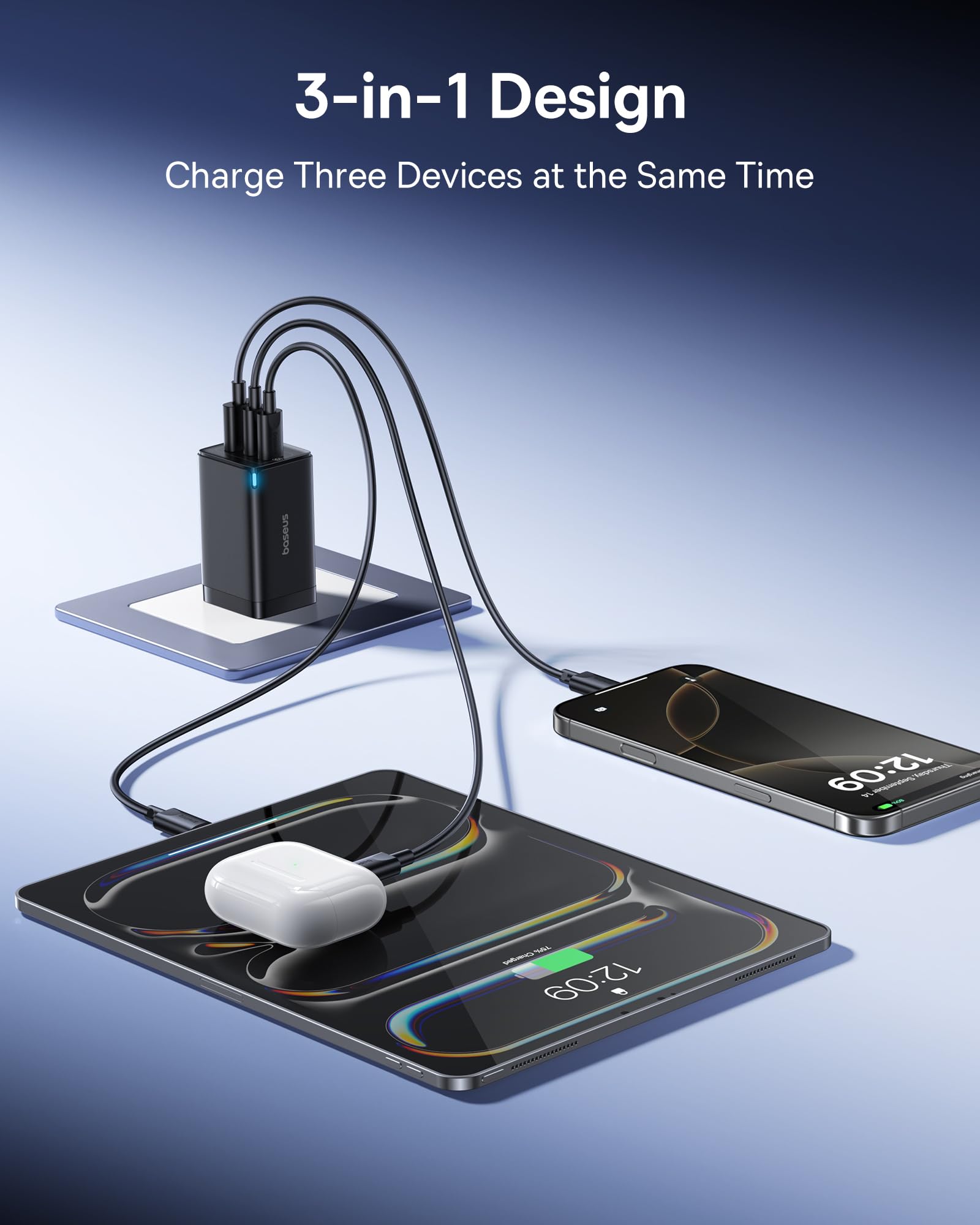 baseus-65w-usb-c-charger-block-2-pack-gan-pps-3-port-foldable-fast-charger image 5