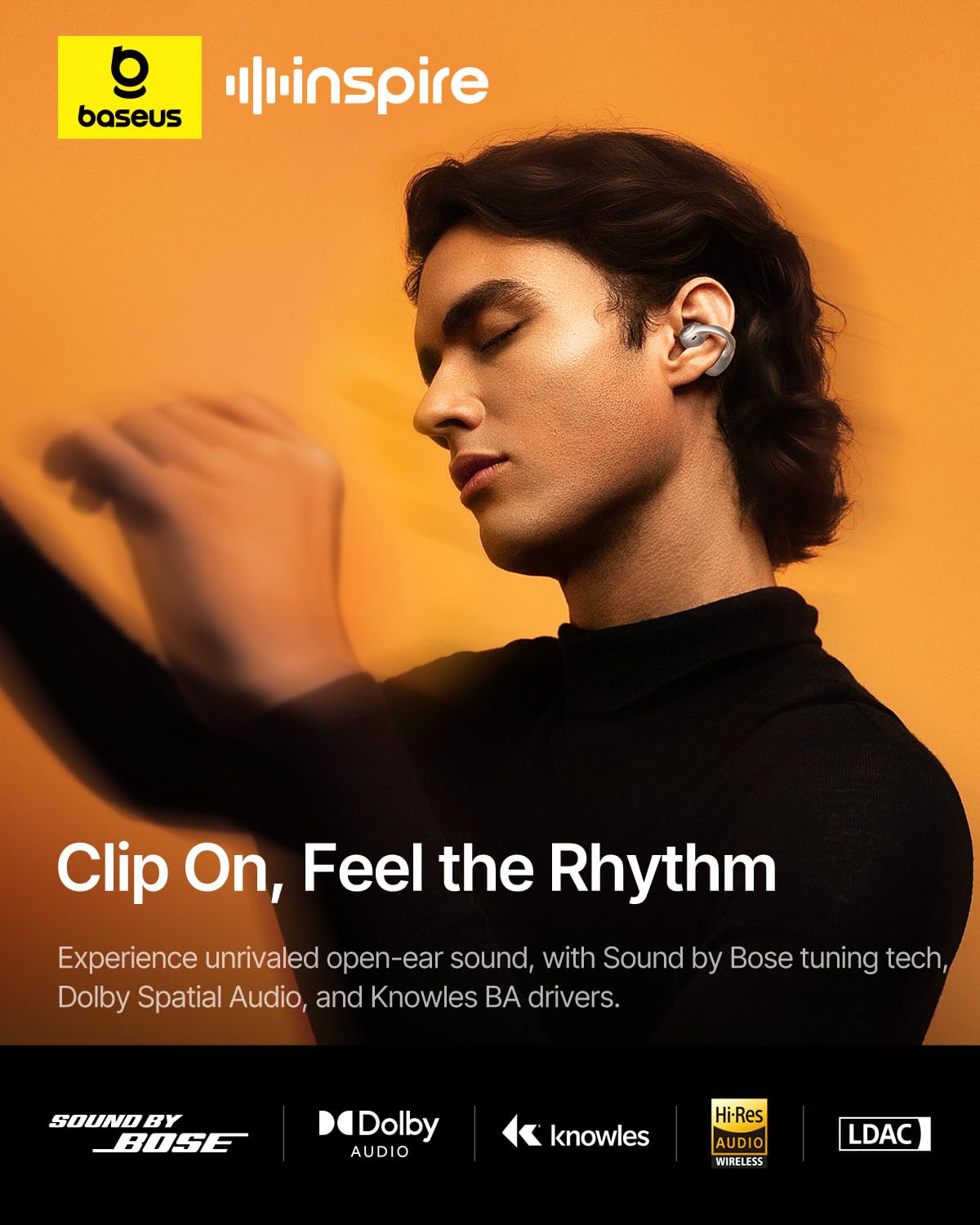 baseus-inspire-xc1-open-ear-clip-on-earbuds-sound-by-bose-dolby-audio-adaptive-t image 2