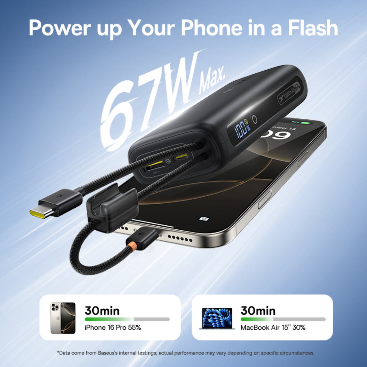 baseus-enerfill-fc41-67w-10000mah-power-bank-with-dual-built-in-cables-and-smart image 6