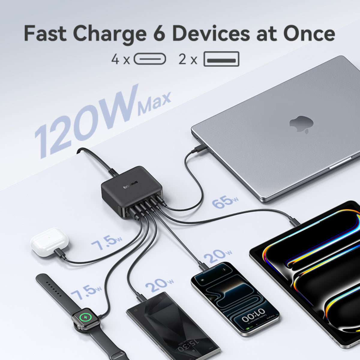 baseus-enerfill-fh21-desktop-charging-station-120w-gan-6-port-4c-2u image 5
