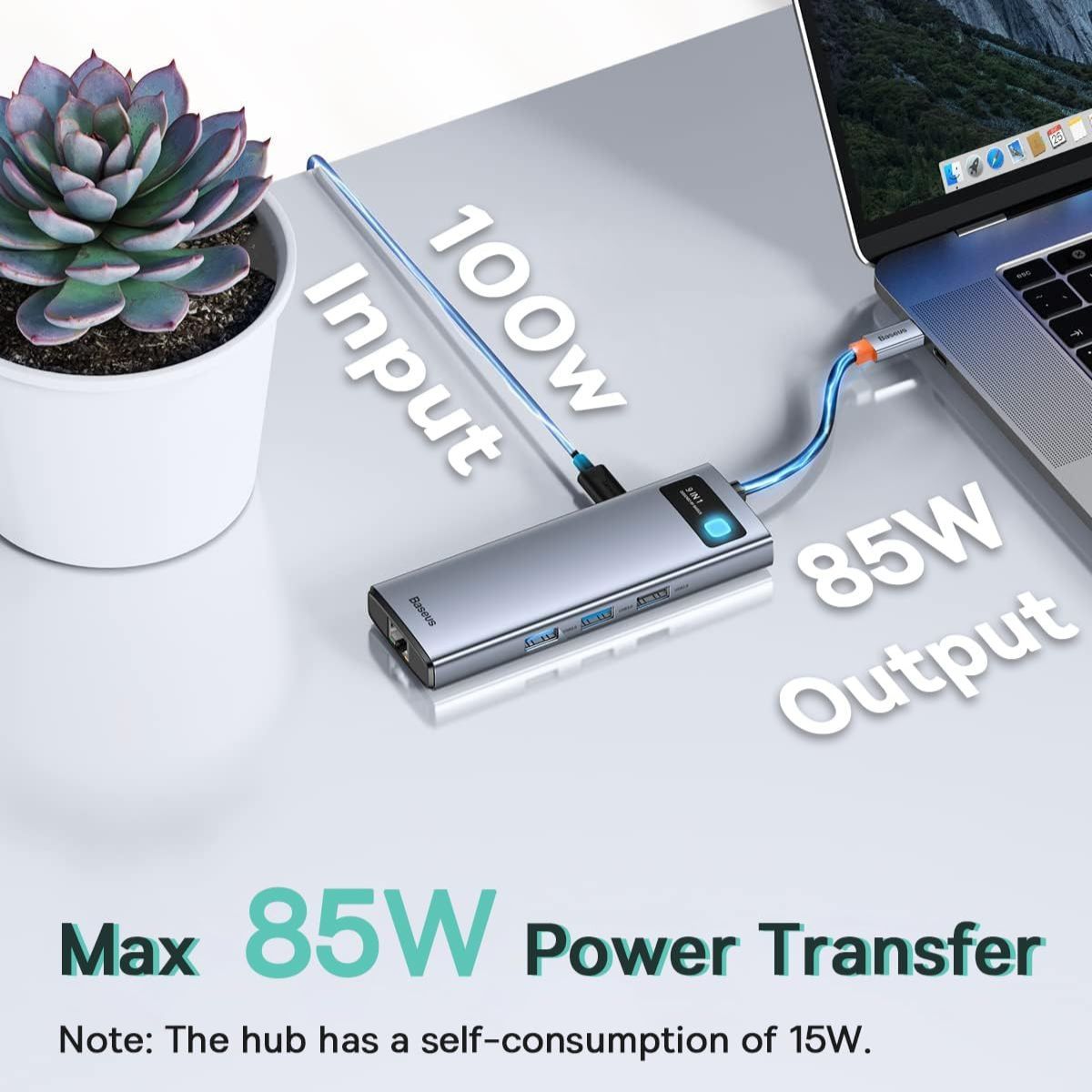 baseus-metal-gleam-series-9-in-1-usb-c-hub-4k-120hz-85w-pd-5gbps-compact image 4