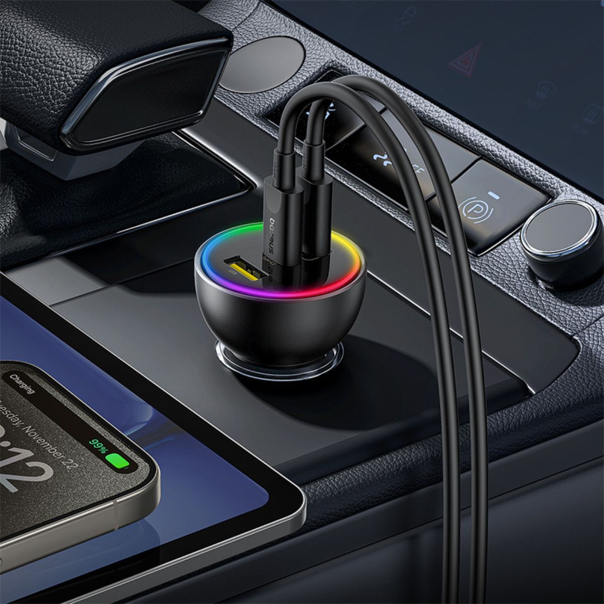 baseus-multi-port-fast-charge-car-charger-c-c-u-152-5w-set image 7