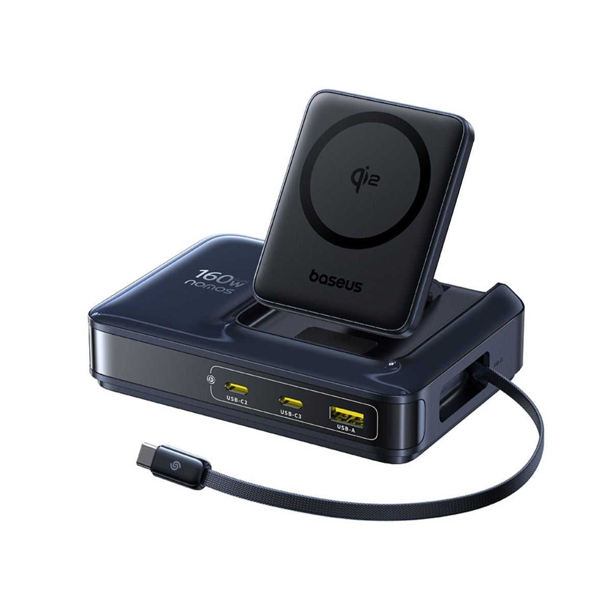 baseus-nomos-nh21-5-in-1-desktop-charging-station-160w-gan-with-15w-wireless-cha image 1