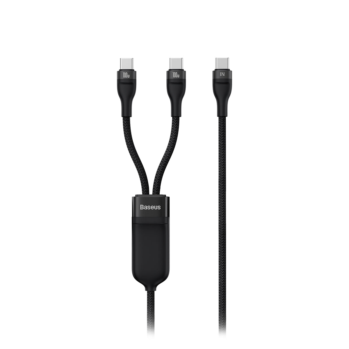 baseus-flash-2-in-1-usb-c-cable-100w-4-9ft-150cm-dual-device-fast-charging-and-d image 1