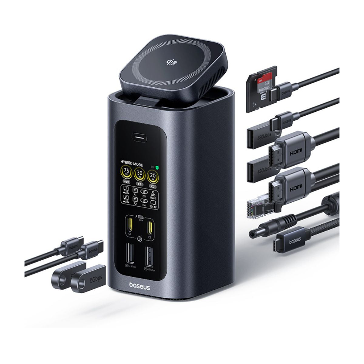 baseus-spacemate-rd1-pro-15-in-1-docking-station-dual-4k-displays-gan-fast-charg image 5